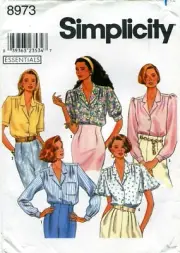 Simplicity 8973 Blouses Shirts Misses Sewing Pattern Uncut Size 6-14