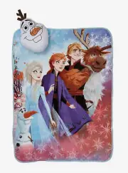 Frozen 2 Queen Elsa, Princess Anna, Kristoff, Sven Olaf Pillow Blanket Throw Set