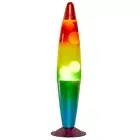 Urban Shop, 16" Rainbow Lava Motion Volcano Lamp, White Wax, Rainbow Painted Met