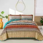 Bohemian Peach Coverlet Set-Quilted Bedspread Sets (3Pcs)