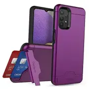 Teelevo Wallet Case for Galaxy A32 5G, Dual Layer Case with Card Slot Purple