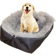 SOGA Black Dual-purpose Cushion Nest Cat Dog Bed Warm Plush Kennel Mat Pet Home Travel Essentials