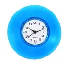 Wall Clock Mini Bathroom Kitchen Mirror Suction Waterproof Quartz Clock Blue