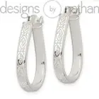 Designs by Nathan | 925 Sterling Silver Patterned Teardrop Hoop Earrings