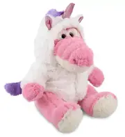 DolliBu Sitting Pink Alligator Stuffed Animal Plush in Unicorn Outfit, 10 Inch