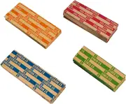 L LIKED 500 Assorted Bundle Flat Striped Coin Wrappers, 125 of Each (500 Assort