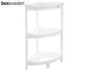 Boxsweden 3-Tier 70cm Corner Storage Shelf Home/Room Organiser Rack Stand White