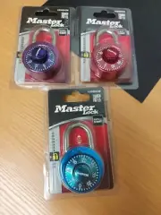 LOT OF 3 Master Lock Anodized Padlock Combination Lock 1530dcm blue red purple