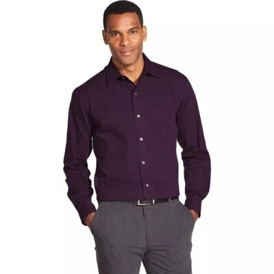 NWT Mens Size Large Van Heusen Classic-Fit Subtle Stripe Button-Down Shirt