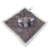 MARY MEYER BABY Plush ELEPHANT BLANKET Brown Taupe Yellow Satin Stuffed Toy NWT