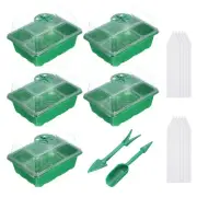 8 Pack 6 Cell Seeding Starting Tray Kit for Greenhouse Planting Green