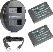 Newmowa LP-E12 Battery (2-Pack) and Dual USB Charger for Canon LP-E12 and Canon EOS M, EOS Rebel SL1, EOS 100D