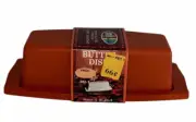 Vtg MAX KLEIN Butter Dish~Burnt Orange~NWT~Kmart~Retro MCM~Baraboo,WI