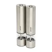 2pc Wiltshire Electric Stainless Steel Salt & Pepper Grinder Mill Set 22cm