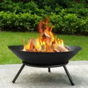 Large Cast Iron Firepit for Garden Modern Fire Pit Outdoor Fireplace Patio Terra