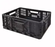 Tactix Collapsible Crate Fast Collapse Quick Assembly Stacks Easy Storage Black