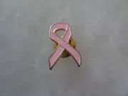 Breast Cancer Ribbon PInktober Pink 2 badge Vintage pin