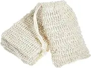 BBTO 5 Pieces Soap Saver Bag Natural Sisal Exfoliating Soap Pouch for Foaming and Drying The Soap Bars Shower Soap Bag(10 x 15 cm,Beige)