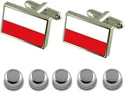 [Select Gifts] Shirt Dress Studs Poland Flag Cufflinks