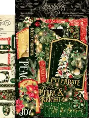 Merry & Bright - Graphic 45 - Chipboard Tags & Frames Assortment 30/ Pk