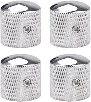 4Pcs Metal Guitar Knobs Chrome Volume Tone Control Knobs Silver Dome Knobs Guitar Accessories (Silver, One Size)