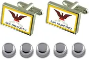 [Select Gifts] Shirt Dress Studs San Francisco City USA Flag Cufflinks