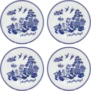 Grace Blue Willow Bone China Dessert Plate Set of 4