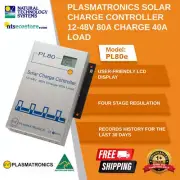 Plasmatronics PL Solar Charge Controller 80Amp 12-48V 40A Load PL80e