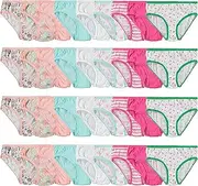[BILLIONHATS] 36 Pieces of Wholesale Bulk Girls Cotton Colorful Panties Underwear Children, Mixed Assorted Sizes 4-14