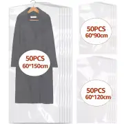 50Pcs Plastic Garment Bags Clear Dry Cleaning Bags Dust-proof Dry Cleaning-~