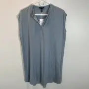 NWT Eileen Fisher Petite Mandarin Collar Dress Sz PM MSRP $178