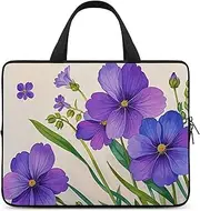 Laptop Case Sleeve Shockproof Computer Carrying Bag Watercolor Violet Flower Laptop Bag Tote Lightweight Notebook Case Cover Traveling Briefcase Handle Bags for Travel Business 13inch