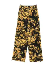 patterned casual pants S,M Black
