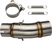 Motorcycle Exhaust Mid Pipe, Exhaust Muffler Adapter Connect Pipe with Clamps Compatible with Kawasaki EX250 EX300 Z250 Z300, Ninja 250 Ninja 300 2018-2022 Ninja 650 2018-2022 Ninja 400 Z400 2017-2022