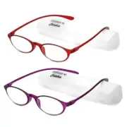 Calabria 719 Flexie Oval Reading Glasses +1.00 Red/Violet (2 Pack) Men/Women Ben