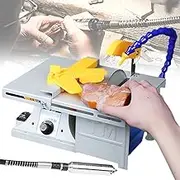 Rock Jewelry Buffer Polisher, Polishing Machine with Speed Adjustable, Tabletop Lapidary Equipment with Handle/Pipe, Bench Lathe Polisher for Grinding Cutting Drilling