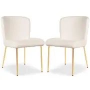 Adela Boucle Dining Chair (Set of 2) - White
