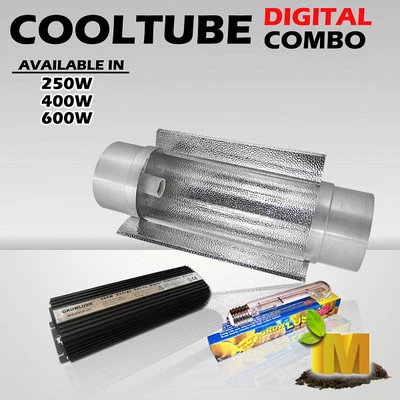 Hydroponics 5"=125mm cool tube Digital Ballast Grow Light HPS lamp (400w,600w)