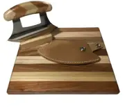 Made in USA Wood Cheeseboard Cutting Chopping Board 8" X 12" and Multi Wood Ulu