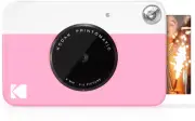 Digital Instant Print Camera- Full Color on ZINK 2X3" Sticky-Backed Paper (Pink)