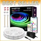 High-Density RGB COB LED Strip Lights - 32.8ft Color Changing with App Control