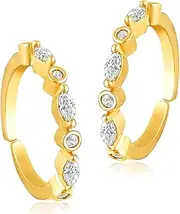 [Aheli] Cubic Zirconia Studded Adjustable Toe Ring Bichiya Jewellery for Women, Brass, No Gemstone