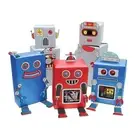 DIY Craft Novelty Cute Children Fun Origami build Robot gift Wrapping Kit 6 pk