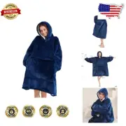 Oversized Kids Wearable Blanket Hoodie with Sherpa Fleece - Ideal Birthday Gift!