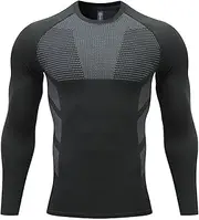 [YuDiBYW] Men's Cool Dry Long Sleeve Compression Shirts, Athletic Workout Shirt, Active Sports Base Layer T-Shirt,Fitness Running Tights Undershirts