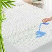 Bamboo Matress Pad Quilted Mattress Topper Deep Pocket Breathable Cover