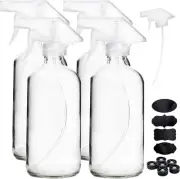 4 Pack 480ml Empty Glass Spray Bottle,16 Ounce Clear Glass Spray Bottle