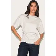 Light Grey Ruched Side Detail T Shirt, Light Grey
