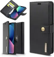iPhone 13 Pro, 2 in 1 Flip Folio Magnetic Leather Wallet Case - Black