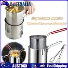 AU Deep Frying Pot with Strainer & Food Tongs Stainless Steel Tempura Fryer Pan